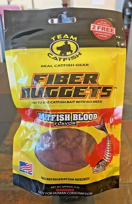 团队鲶鱼纤维掘金鱼饵鱼血鲶鱼饵 ~ 6 盎司含 2 个 J 鱼钩 — 第 1/3 张图片