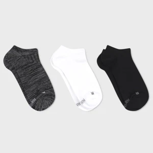 Hanes XTemp Performance Fit 3 Pair Mens No Show Socks US 6-12 Marled White Black - Picture 1 of 2