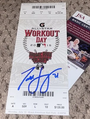 TODD FRAZIER SIGNED 2015 HOME RUN DERBY TICKET JSA CINCINNATI REDS BASEBALL - Image 1 of 2