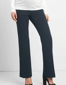 GAP Maternity Modern Boot Y2k BOHO Black Full Panel Size 0 Trouser Dress Pants - Picture 1 of 5