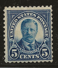 US Scott #557, Single 1922 Theodore Roosevelt 5c FVF MH