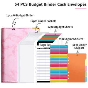 A6 Colorful Printed Binder Budget Loose-leaf Notebook Planner Money Organizer US - Picture 1 of 7