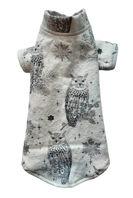 Copos de Nieve y Búhos Franela Camisa de Noche Perro Taza de Té Cachorro Mascota Ropa 4xs - Pequeña Foto 1 de 4
