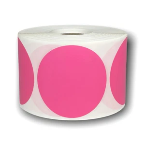 3" Round Direct Thermal Pink Labels Zebra Munbyn Comp Adhesive 8 RLS/500 EA - Picture 1 of 3