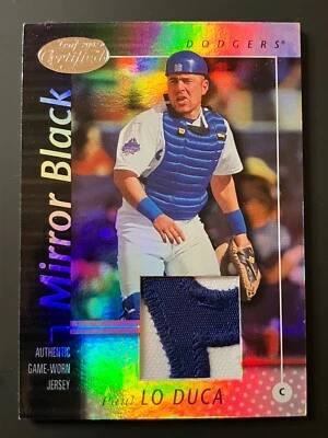 2002 Leaf Certified PAUL LO DUCA Mirror Black Jersey Patch 1/1 Dodgers LODUCA - Image 1 of 4
