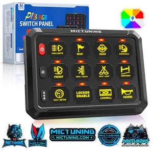 RGB 12 Gang Switch Panel Circuit Control Relay Box Multifunction Pulsed Switch - Picture 1 of 23