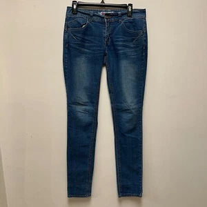 WAM Jeans Size 7/8 Women's What About Me Tapered Medium Wash Embroidered - Picture 1 of 7