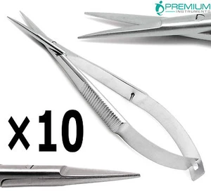 10× Castroviejo Straight Scissor Sharp/Sharp 4" Micro Surgery Instruments - Picture 1 of 4