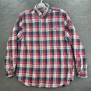 Camisa de franela Carhartt roja blanca azul para hombre mediana a cuadros calce relajado manga larga - Imagen 1 de 13
