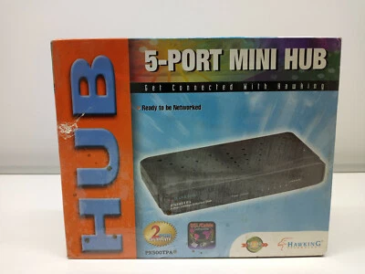 Hawking PN500TPA 5 Port Ethernet Mini-Hub W/ Power Adapter Original Packaging - Image 1 of 4