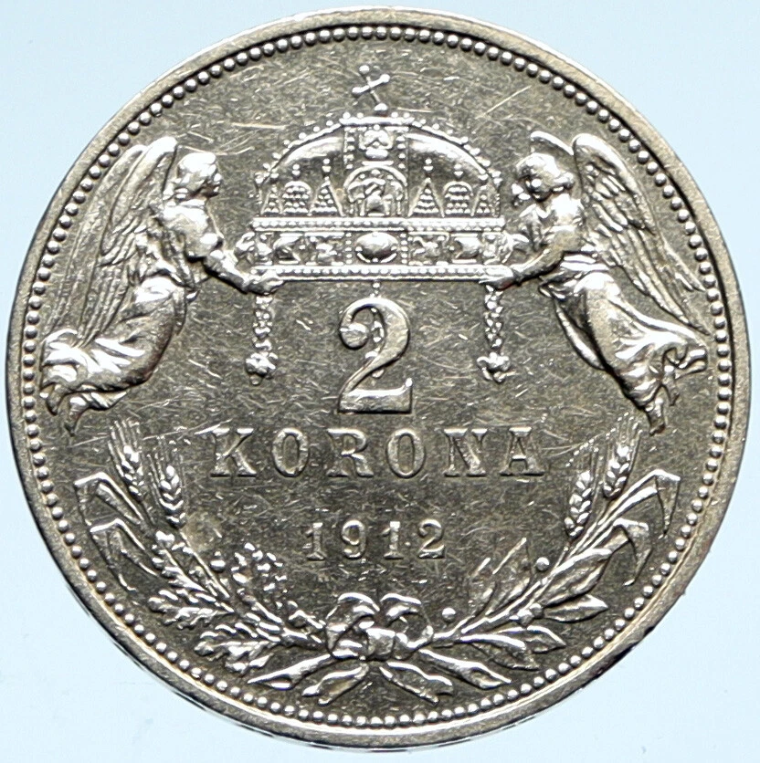 1912年 ハンガリー 2コロナ NGC AU Detail 1912年 ハンガリー 2コロナ