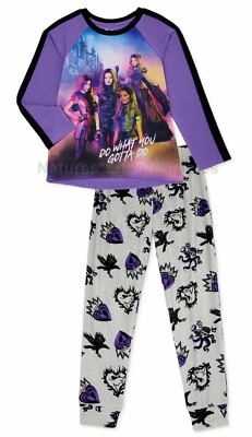Nuevo con etiquetas Conjunto de pijama Descendientes Niñas Talla 4 5 6 8 Disney Mal Evie Uma Audrey 3 NUEVO Foto 1 de 3