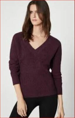 BCBGMAXAZRIA Mujer Suéter Algodón FOH5254930-989 082019 Borgoña Talla L $178 Foto 1 de 4