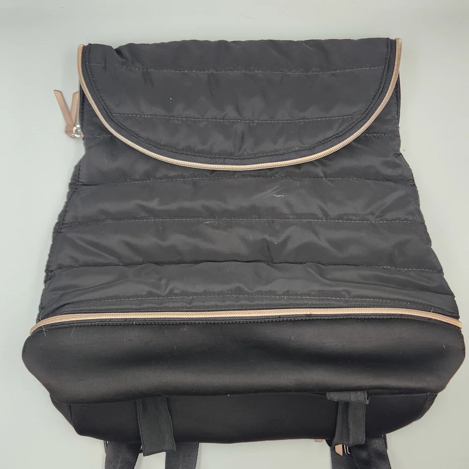 Stella & Dot Crush It Backpack Black Quilted Puffer Yoga Bag Mat Strap Pocket - Image 1 of 4