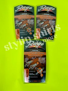 3 Rage CROSSBOW Hypodermic shock collars 2 Blade Broadheads 2" Cut 100 grain - Picture 1 of 3