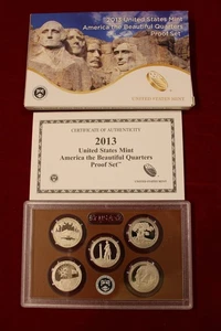 2013-S  U.S. Mint CLAD America the Beautiful Quarters Proof Set, with COA - Picture 1 of 3