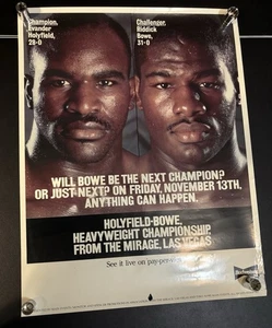 Poster Vintage 1992 Evander Holyfield Vs Riddick Bowe Boxing Fight SPEDIZIONE OGGI - Foto 1 di 2