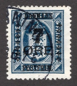 DENMARK 1926 SC #191 - VF P-14x14.5, 7o on 20o  cv $77.50  *Bay Stamps* - Picture 1 of 2