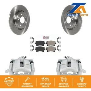Rear Disc Brake Caliper Rotors & Semi-Metallic Pad Kit For Audi Q5 A4 Quattro A5 - Picture 1 of 1