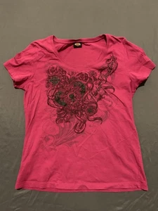 Camisa Harley Davidson Para Mujer Rosa Caliente Estrás Cuello Redondo Motociclista Cozumel México - Imagen 1 de 9