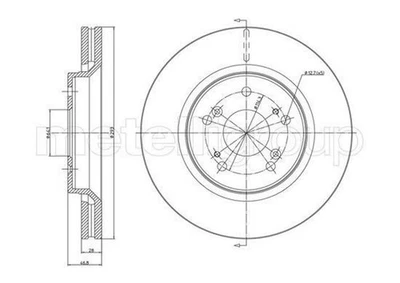 2x METELLI 23-1338C Disque de frein Avant pour HONDA CR-V III (RE) CR-V IV (RM) - Photo 1/4