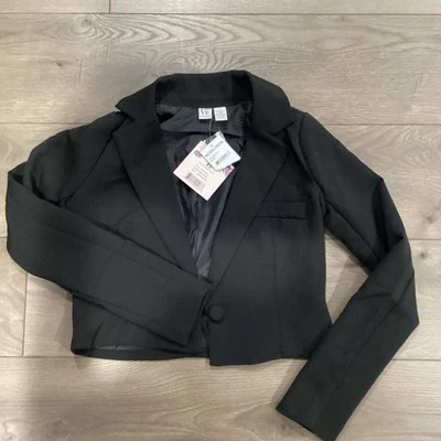Love By Design Jacket Womens Black Jane Cropped Jacket Blazer Sz XS (MRSP $50) - Imagem 1 de 4
