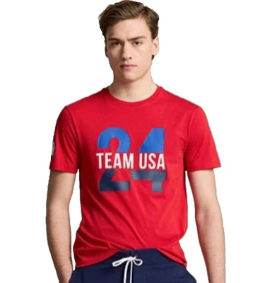 Ralph Lauren Mens Team USA Graphic T-Shirt, Red, S - Image 1 of 4