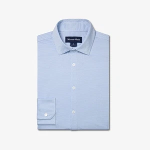 Mizzen + Main Halyard XL Classic Fit Blue Peter Gingham Performance Dress Shirt - Picture 1 of 7