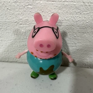 Peppa Pig Daddy Pig Muddy Puddles Figur Spielzeug Sammelbrille - Bild 1 von 6
