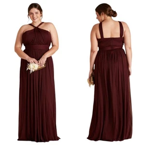 NWT Birdy Grey Red Cabernet Chiffon Kiko Bridesmaid Formal Dress Womens Size XXL - Picture 1 of 14