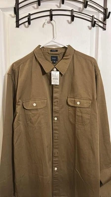 J.CREW Men's XL Brown Cotton Heavy Work Shirt Button Down Classic F4558 - Image 1 of 4