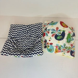HAND CRAFTED Colorful Roosters Cotton Microwave Bowl Cozies Set of 2 - Picture 1 of 5