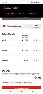 Cineworld Mivie Tickets Voucher for Sale - Picture 1 of 1