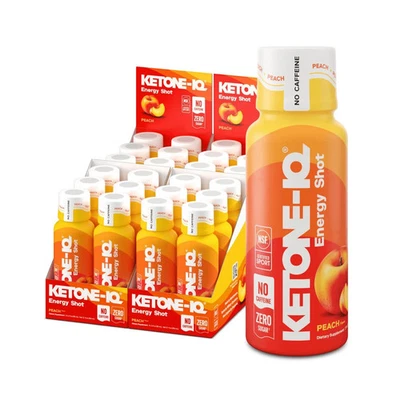 Inyecciones energéticas Ketone-IQ | Sin cafeína | Cetonas exógenas | Melocotón | Paquete de 24 Foto 1 de 4