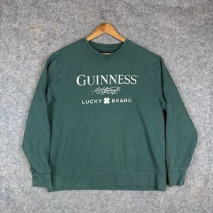 Guinness x Lucky Brand Sweatshirt Mens Extra Large Green Pullover Crew Neck - Picture 1 of 10