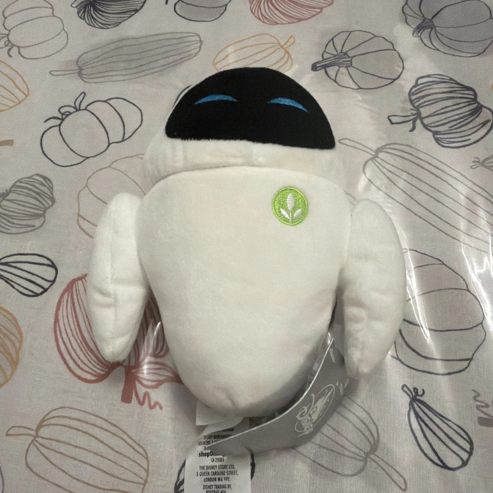  Eve Robot Disney Pixar Wall-E Eva Plush 7" Rotating Head, Squinting eyes  - Image 1 of 3
