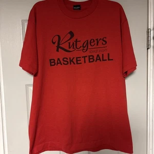 Vintage Rutgers Scarlett Knights Basketball Shirt size L University of Rutgers - Picture 1 of 8