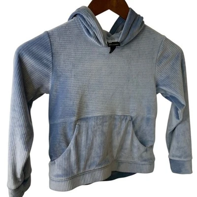 Sudadera con capucha de terciopelo azul para niños Sudadera de terciopelo suave como informal Top talla pequeña Foto 1 de 4