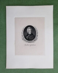 Retrato presidencial grabado en placa de cobre de Andrew Jackson como nuevo en Estados Unidos. - Imagen 1 de 2