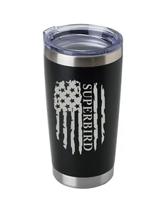 SUPERBIRD Flag Design Laser Engraved  20oz Stainless Steel Tumbler fast ship - Picture 1 of 6