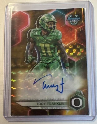 2023 Bowman U Best Troy Franklin Gold Geometric Auto #27/50  Oregon Ducks - Image 1 of 2