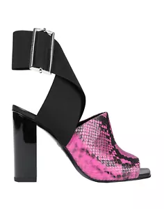 RRP€415 JUST CAVALLI Leather Ankle Wrap Sandals US9 UK6 EU39 Snakeskin Print - Picture 1 of 9