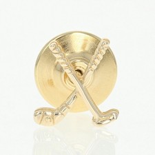Golf Clubs Pin - 14k Yellow Gold Tie Tac Lapel Sports Hobby