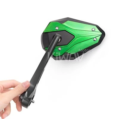 Espejos retrovisores de extremo de barra ViperII todo verde para Moto Guzzi V7 piedra roscada OEM barra Foto 1 de 4