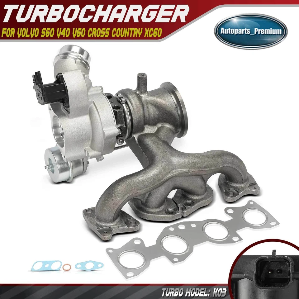Turbocompresor K03 para Volvo S60 V40 V60 Cross Country S80 XC60 XC70 2,0 L Foto 1 de 4