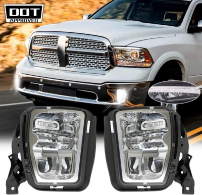Conjunto de luces antiniebla LED cromadas para Dodge Ram 1500 2013 2014 2015 2016 2017 2018 Foto 1 de 4