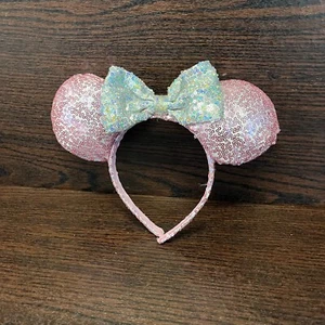 Disney Minnie Mouse Bow Girls Ear Headband Size One Size Sequin Multicolor - Picture 1 of 4