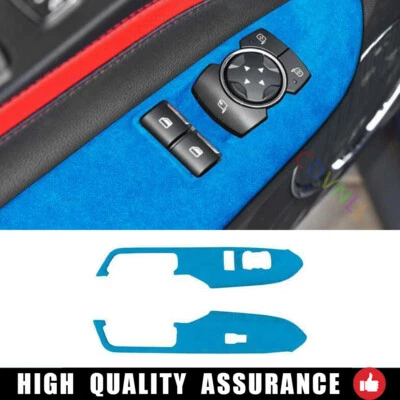 For Ford Mustang 2015-2021 Dark Blue Suede Glass Window Switch Lock Panel Trim - Image 1 of 4