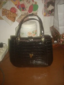 borsa nera in vera pelle coccodrillo ,vintage anni 70 marca NELLA leggi... - Picture 1 of 7