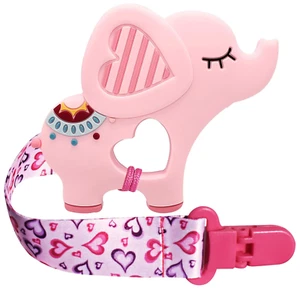 1 Soft Dinosaur Teether for Babies and 1 Baby Pacifier Clip, Valentines Day Gift - Picture 1 of 12